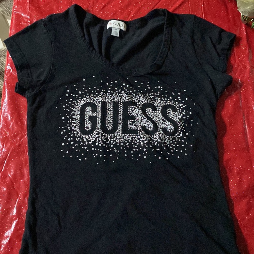 A Black Pretty Guess Shirt Size S/P Like New